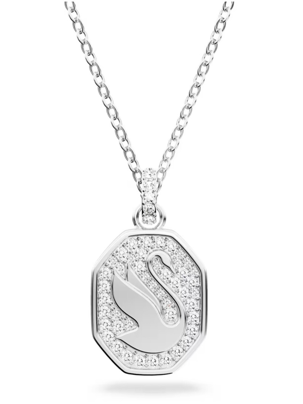 Swarovski Signum Crystal Swan Pendant Necklace Rhodium Plated 5621098 NIB